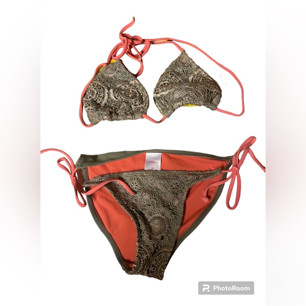 Xhiliration bikini olive green size s